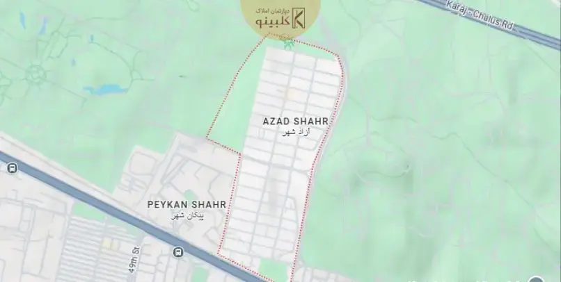 موقعیت مکانی شهرک سرو آزاد